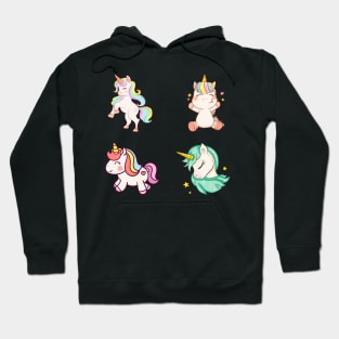 Cute Rainbow Unicorn Sticker Pack Hoodie